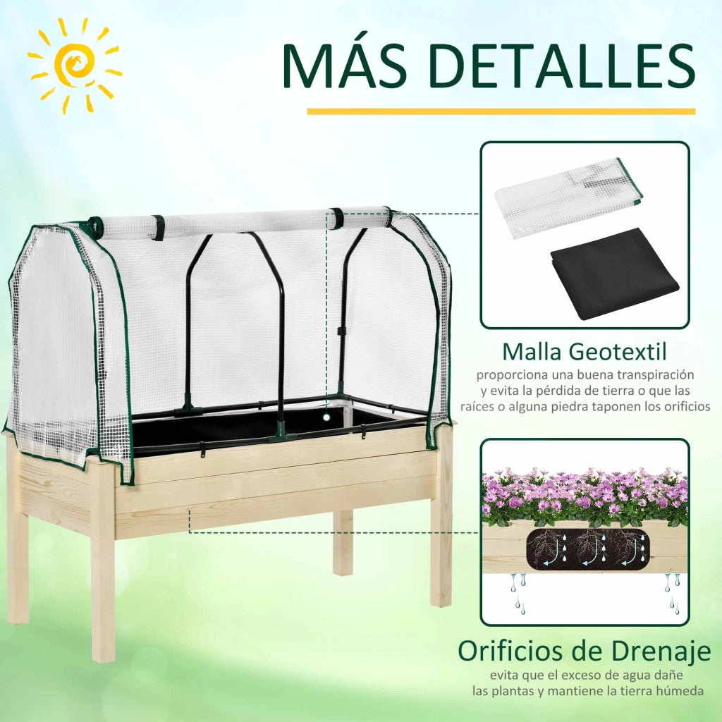 Tavolo da Giardino Elevato per Orto e Fiori ¨C zephmum ¨C Legno 121x55x117 cm