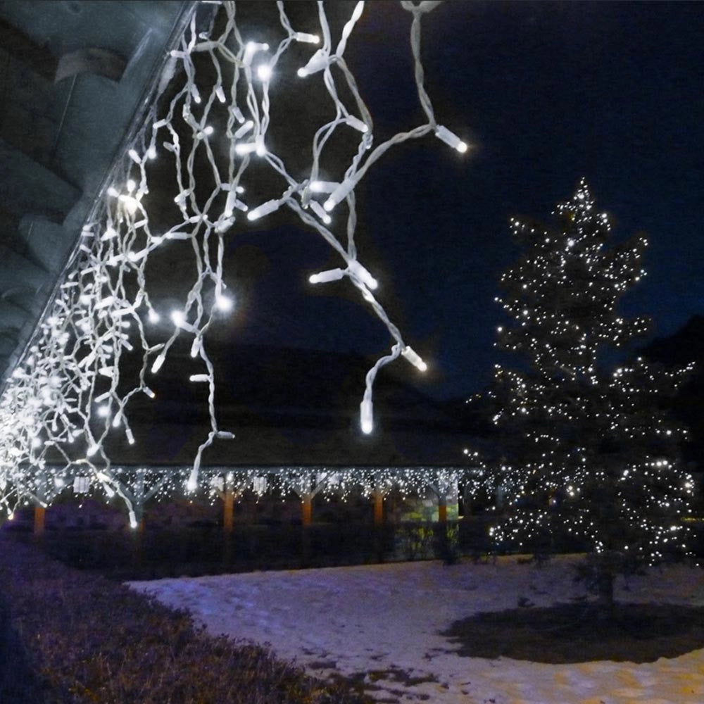 Trade Shop - Tenda Luminosa Natalizia 150led Con Flash Bianco Freddo 3mt Esterno Prolungabile -
