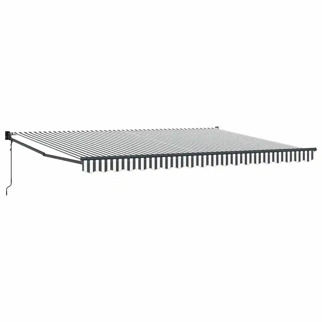 Tenda Retrattile Antracite e Bianca 4,5x3 m Tessuto e Alluminio