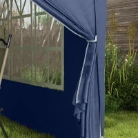 Gazebo da Giardino Pieghevole con Corde e Picchetti Inclusi, 2.95x2.95x2.58 m, Blu