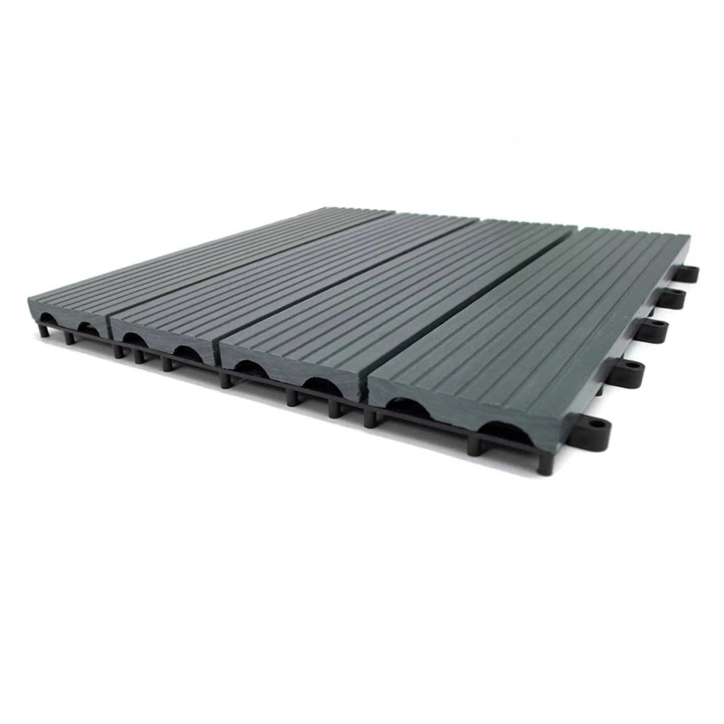 99 x Piastrelle per Pavimenti WPC Esterni 30x30cm 9m2 - Grigio