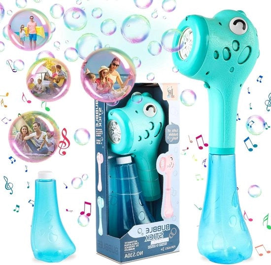 Macchina di Bellenblaas Automatica Elettrica - Bubbelstick Dinosaurus - 4000+ Bellenblaas/min - Blu