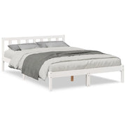 Letto matrimoniale | Letto per adulti | Letto Extra Lungo senza Materasso Bianco 140x220 cm in Pino