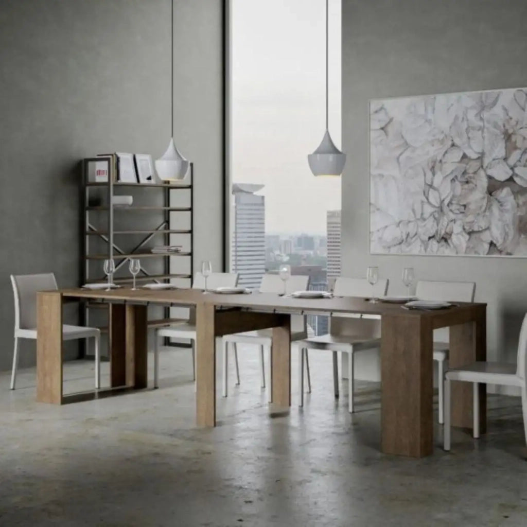 Consolle allungabile 90x48/296 cm Venus noce allunghe interne