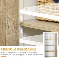 Dispensa Cucina in Legno MDF con 4 Ripiani Regolabili e 4 Porte, 80x40x182 cm