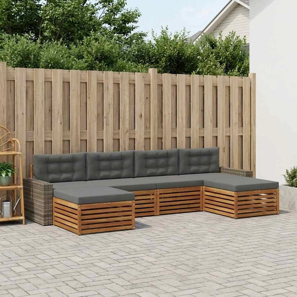 Set di divani da esterno 6 pz Legno di Acacia Massello 3383700