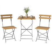 Set Bistrot Giardino 3 Pezzi ¨C Xylo ¨C 2 Sedie Pieghevoli Tavolo Legno Acacia 55x55cm Naturale