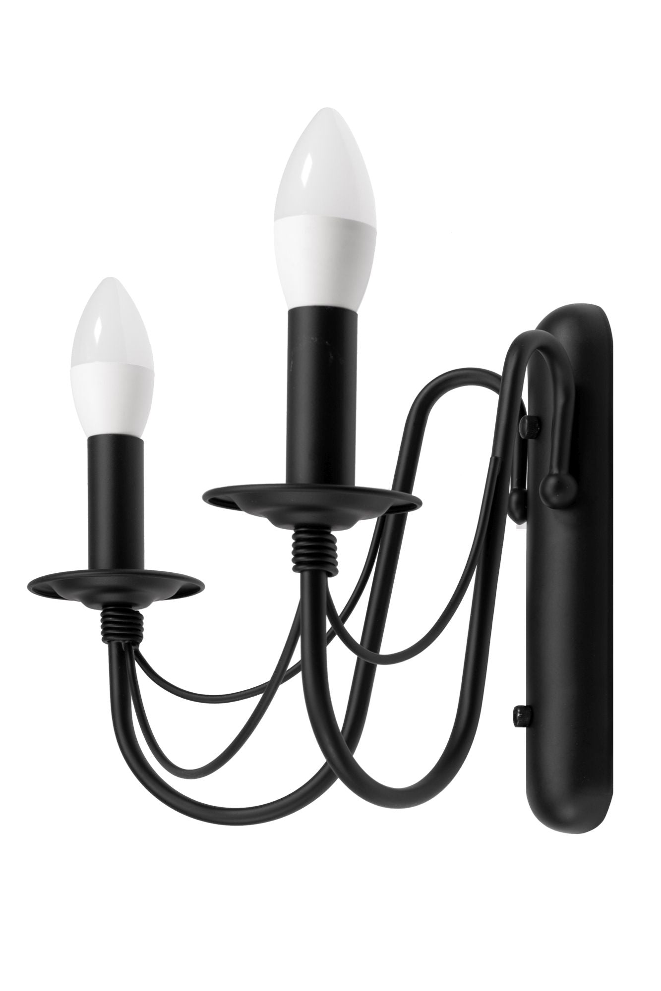 Lampada Da Parete Rustica Classica Nera APP646-2W