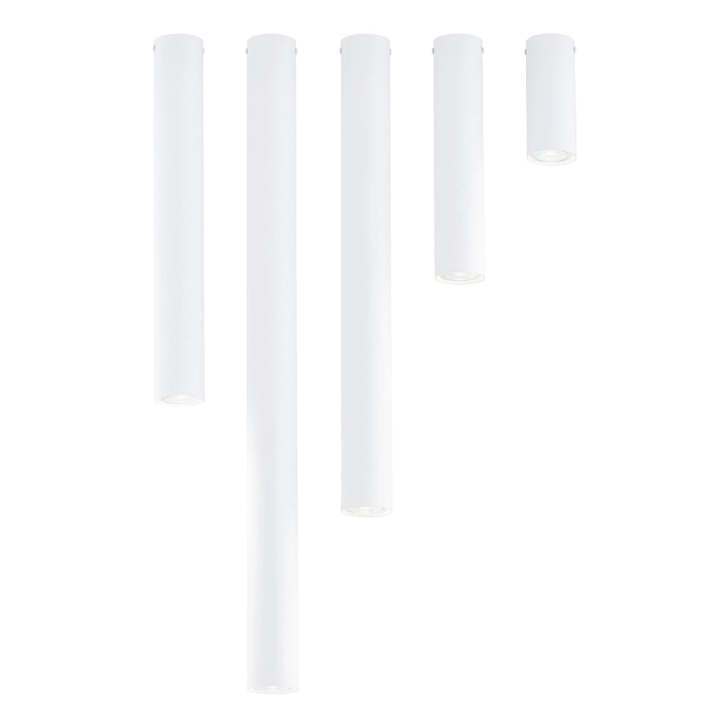 Plafoniera Moderna Faretto Marduk 1 Luce Acciaio Bianco 80 Cm