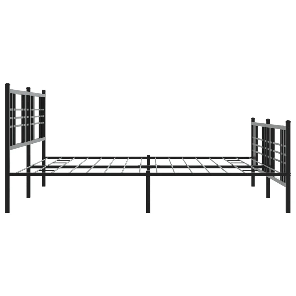 Giroletto con Testiera e Pediera-Struttura Letto Metallo Nero 193x203 cm 577855