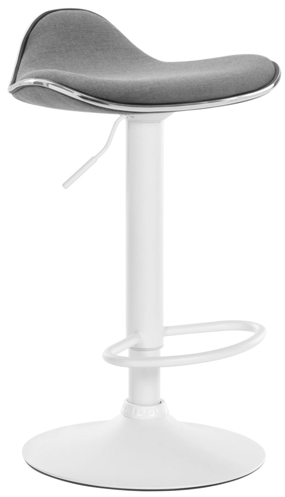 Sgabello Shanghai in tessuto grigio chiaro,bianco