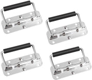 Manubrio da vanga resistente alla torsione - 4 pezzi - Manico metallico - Pomo in gomma nera - Resistente allo shock - Resistente all'ossidazione - 110 x 41 mm - Manubri da vanga