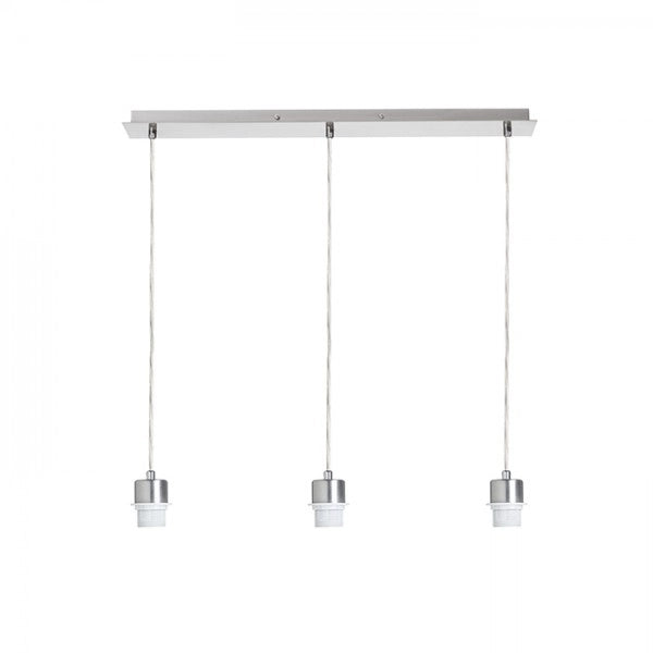 Lampadario MORE 60 base a sospensione per soffitto  nichel opaco 230V E27 3x42W