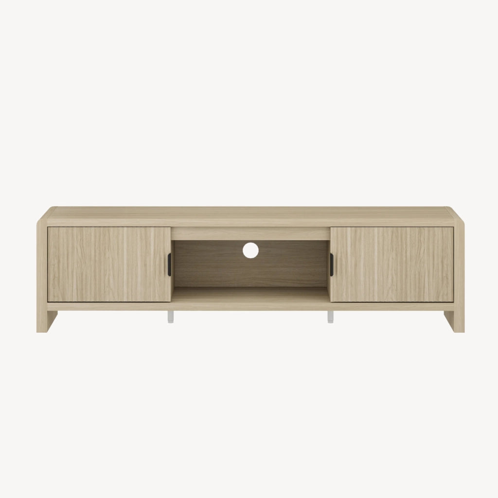 Mobile TV Lukkodso con 2 Ante e Vano Centrale Aperto 150x40x40 cm Effetto Rovere [en.casa]