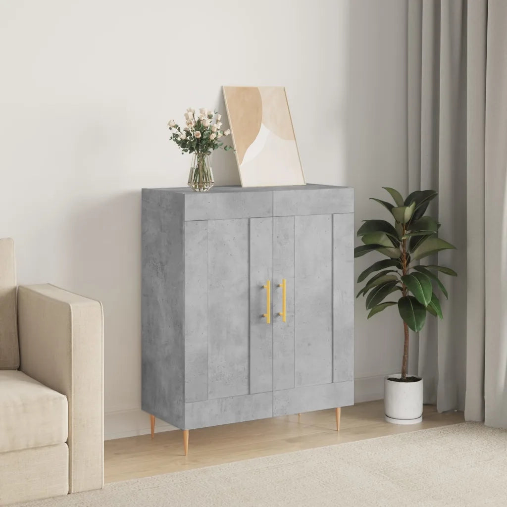 Credenza | Madia | Buffet da pranzo | Armadio da pranzo Grigio Cemento 69,5x34x90 cm in Legno Multistrato