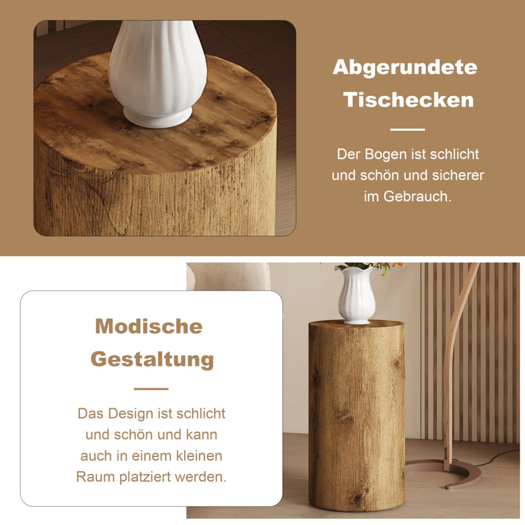 Tavolino da caffè rotondo con piano in MDF - per soggiorno - legno