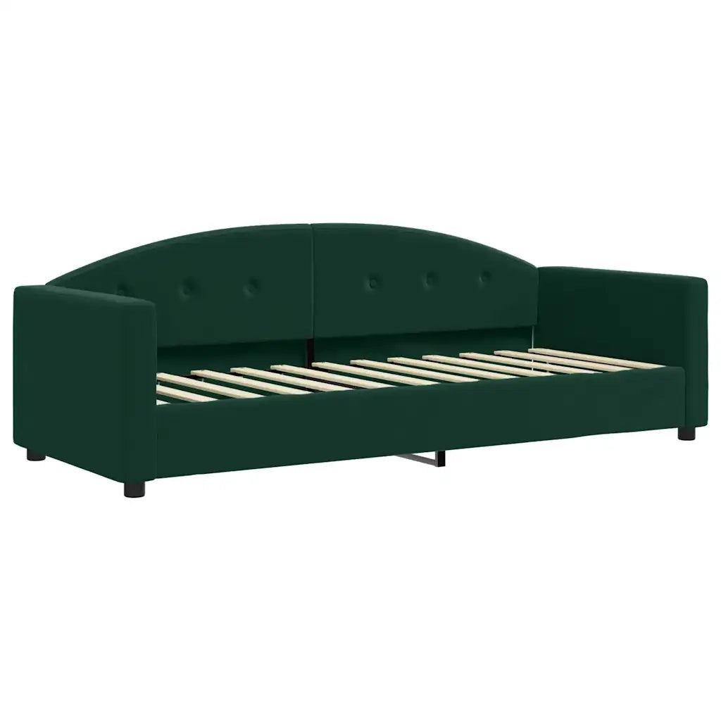 Divano Letto con Materasso Verde Scuro 90x200 cm in Velluto 3197279