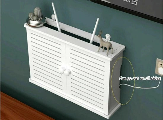 Cassetto di stoccaggio per router Wi-Fi, pannello, supporto per parete, organizzatore di cavi, accessorio per parete