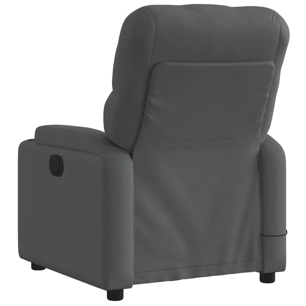 Divano Sedia-Poltrona Reclinabile Massaggio Elettrica Grigio Scuro Tessuto 491127