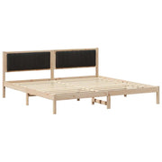 Letto matrimoniale | Letto per adulti | Struttura del letto Nero 200 x 200 cm Pino massello