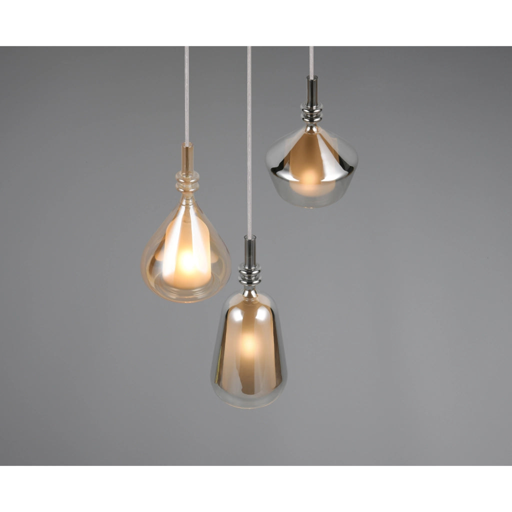 LAMPADARIO 3XE14 ALDEA D.30CM BIANCO/CROMO