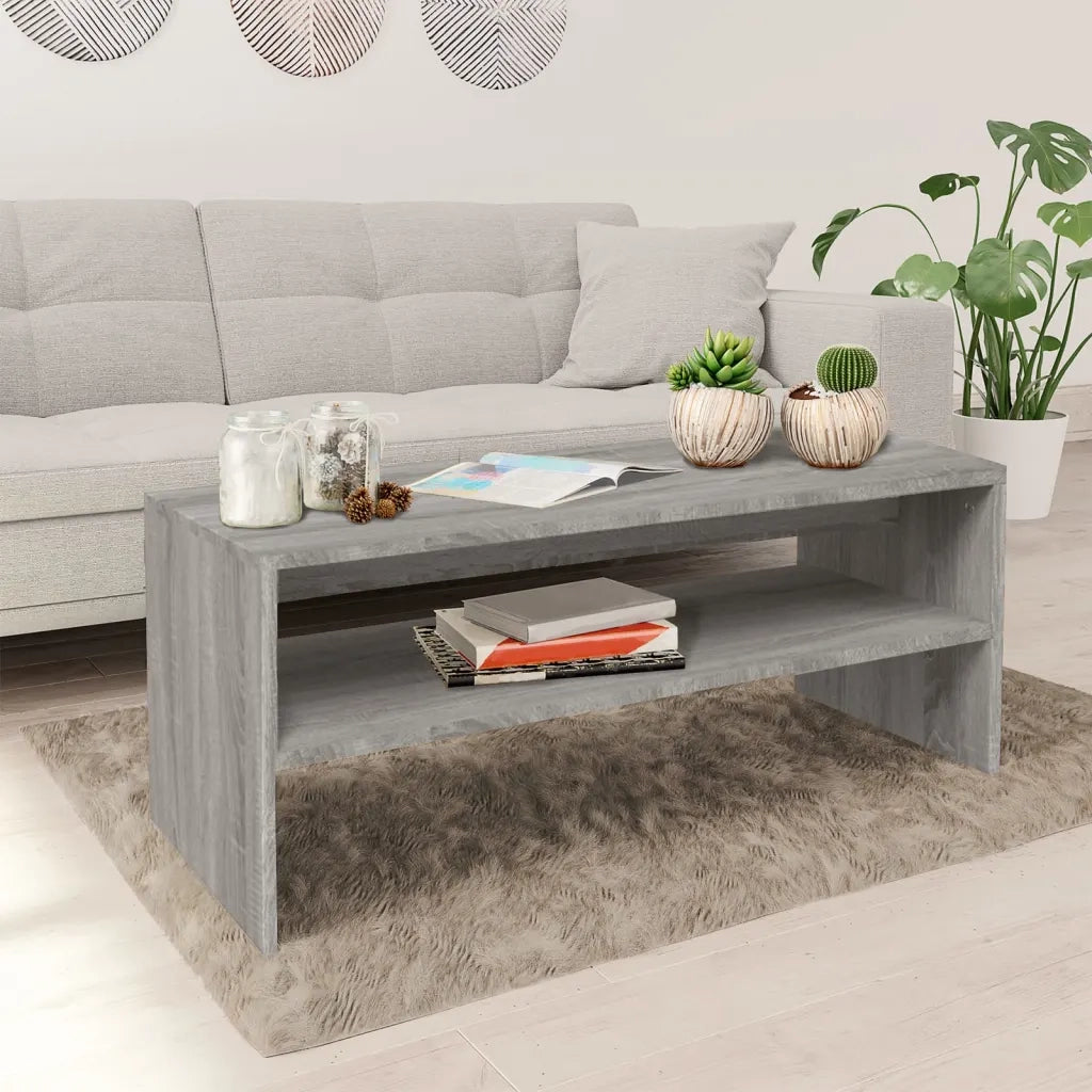 Tavolino da salotto | Tavolino da caff¨¨ | Tavolino da Soggiorno Grigio Sonoma 100x40x40cm Legno Multistrato