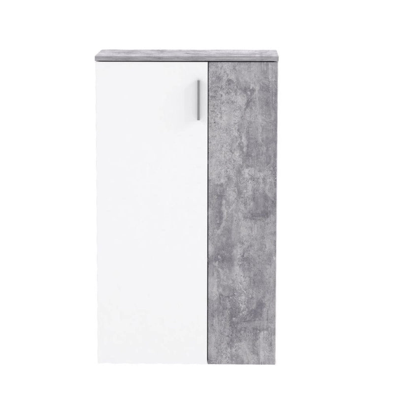 Mobile multiuso Lucio 2 ante H 120cm. colore bianco e cemento