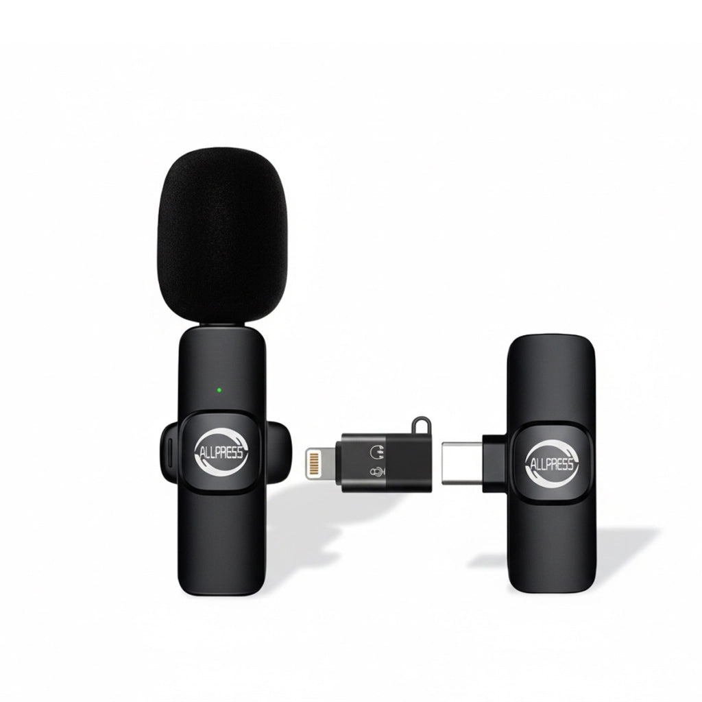 MINI MICROFONO LAVALIER SENZA FILI TYPE C LIGHTNING VIDEO REGISTRA AUDIO AS05741