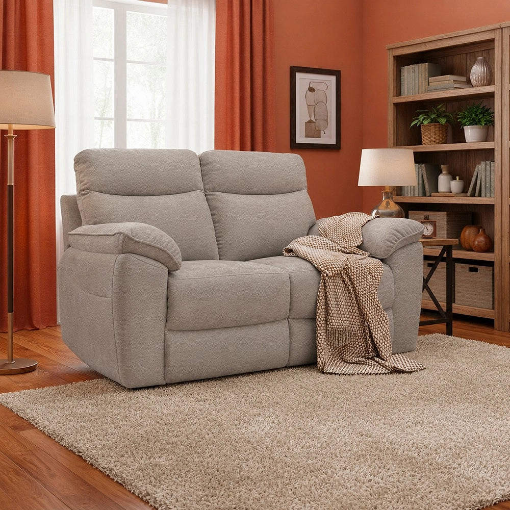 Divano Bostonfix 2 posti fisso in nabuk Mozart 90 light grey