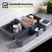 Organizzatore a scorrimento in plastica - disposizione flessibile della cassettiera per soggiorno e bagno - 1 set antracite