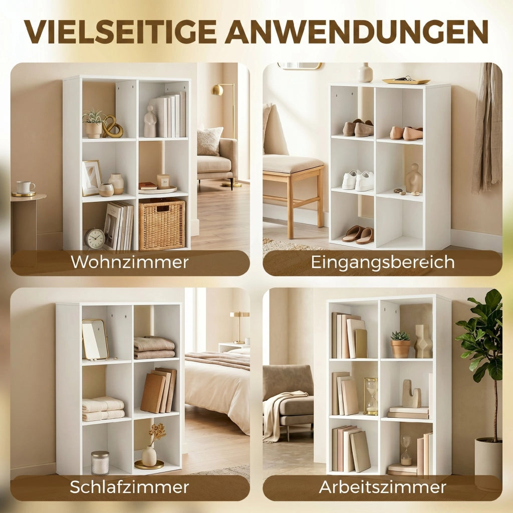 Libreria a 3 Ripiani Stile Moderno con Stabilizzatori ¨C Zephmum ¨C Bianco 60x24x80