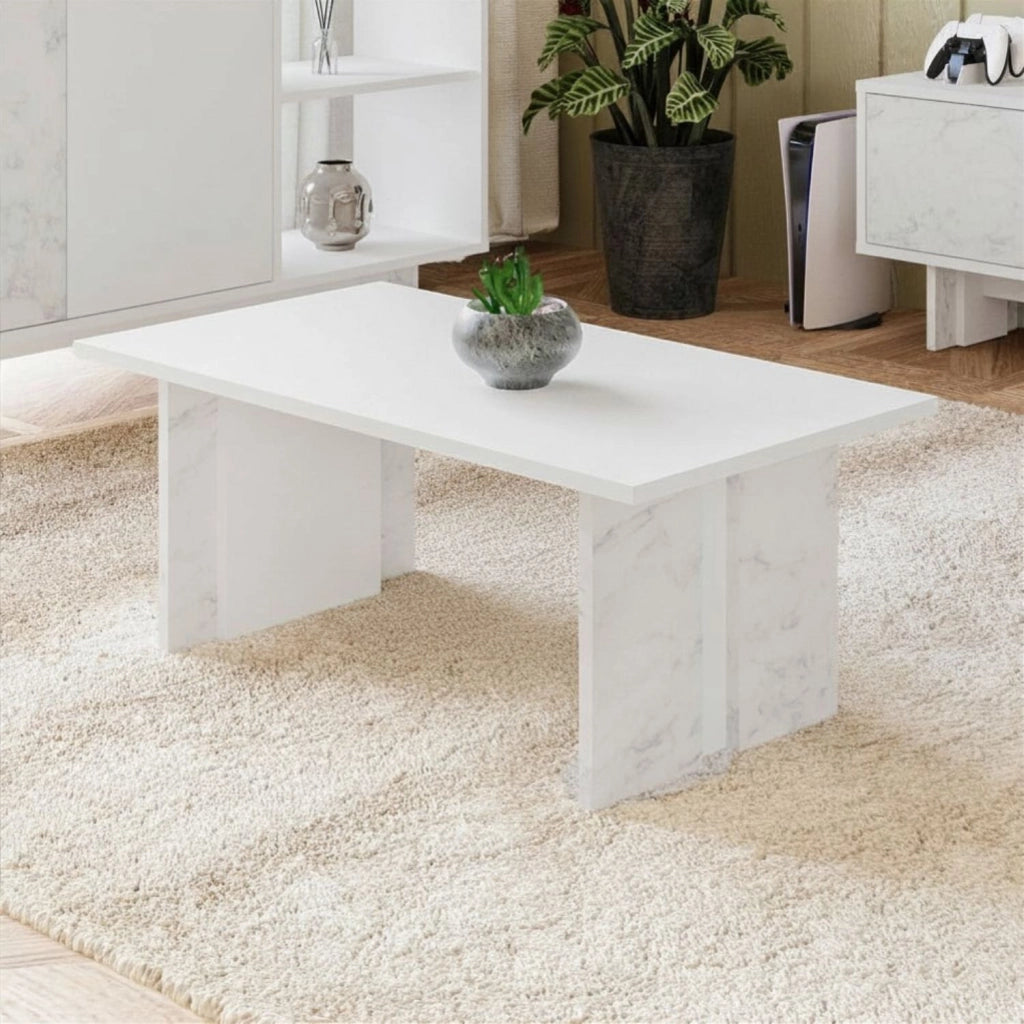 Tavolino in legno "Ravello" - 90 x 50 x 40 cm - Bianco