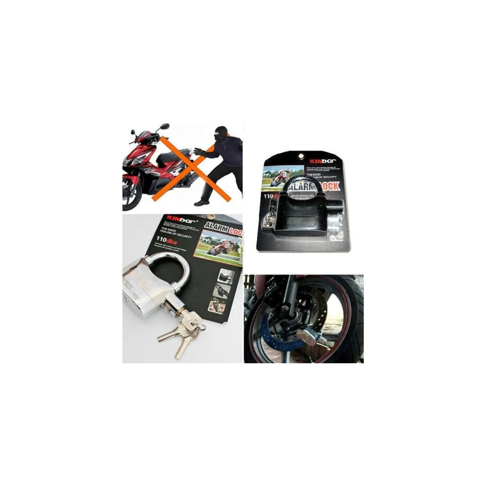 Trade Shop - Antifurto Bloccadisco Con Allarme Sonoro Per Moto Scooter Lucchetto Bloccadischi -