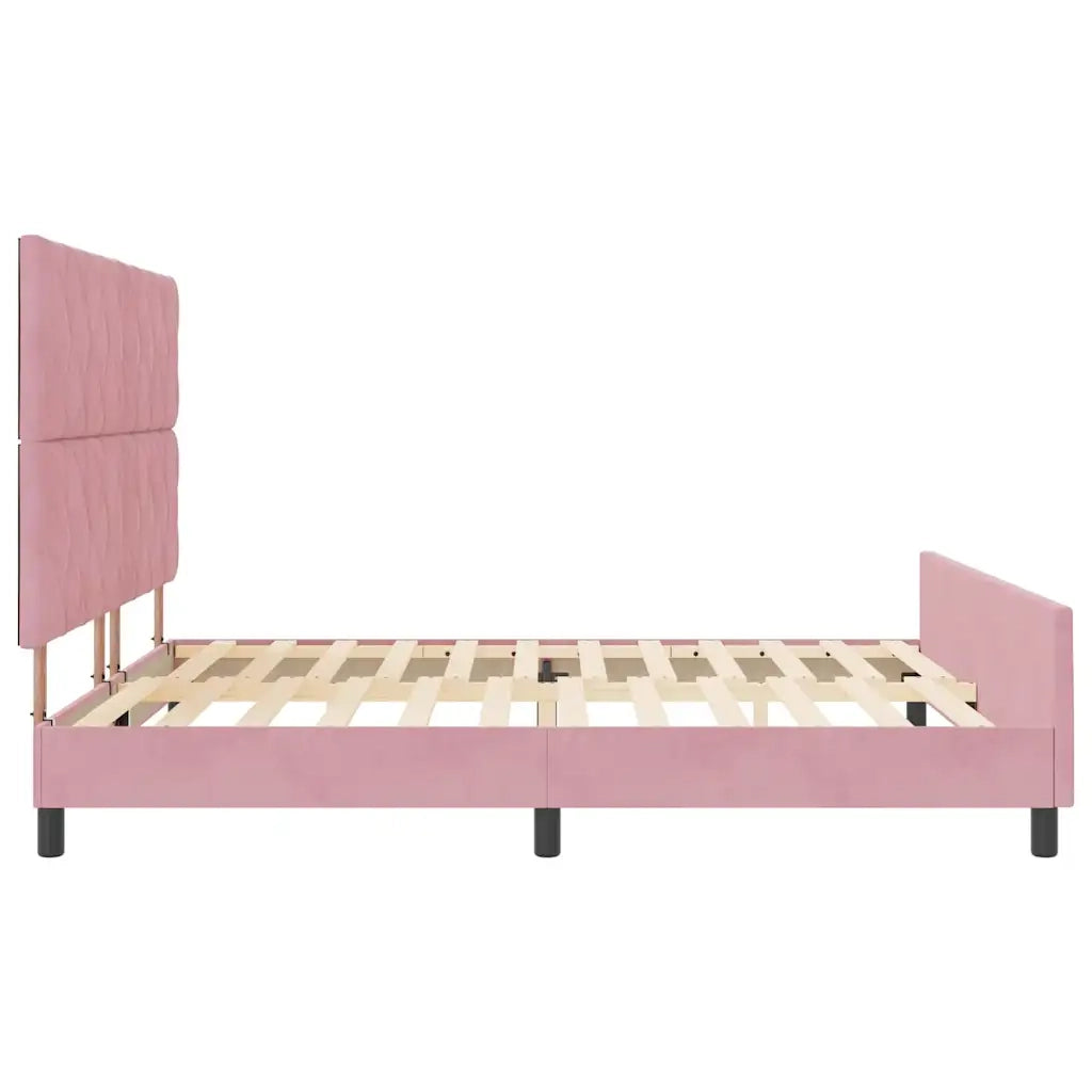 Letto a molle con testiera Rosa 180 x 200 cm Velluto 3345028