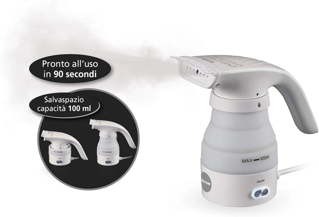 Macom, stiratrice verticale da viaggio, enjoy & relax 875 space steamer