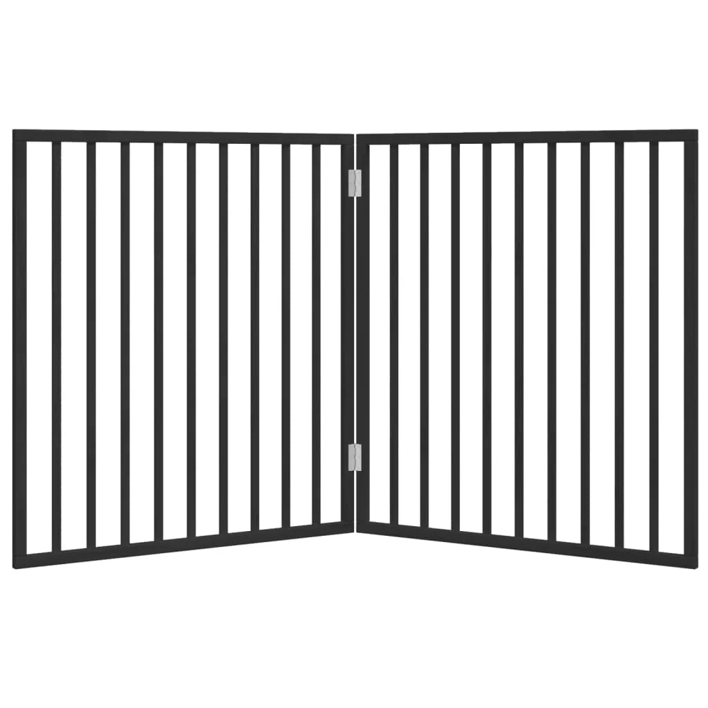 Cancelletto di sicurezza pieghevole per cani 2 pannelli legno di pioppo nero 02_0023058