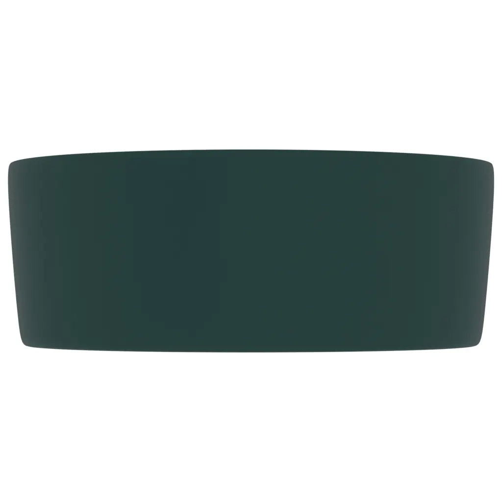 Lavandino Lusso Rotondo Verde Scuro Opaco 40x15 cm in Ceramica 147014