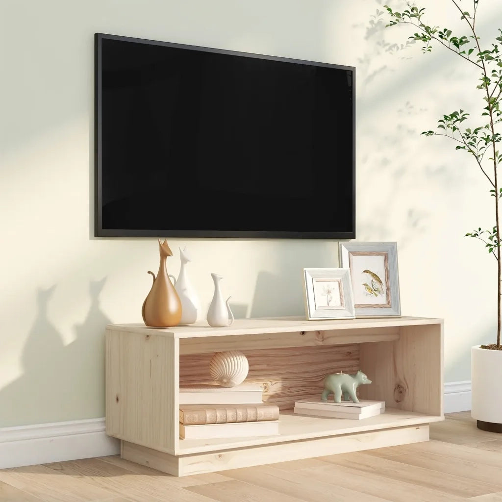 Mobile Porta TV-Mobile per TV-Credenza TV 90x35x35 cm in Legno Massello di Pino