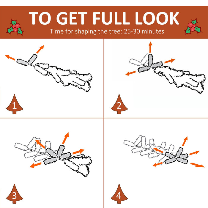 Albero di Natale Artificiale Innevato 180 cm 678 Rami con Bacche Rosse e Pigne Verde