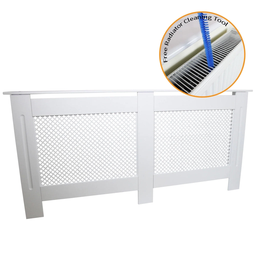 Copritermosifone Copertura Termosifoni e Caloriferi in MDF Bianco 1720mm
