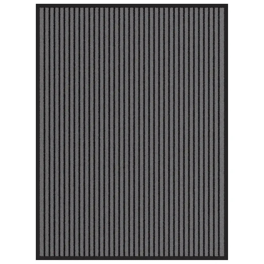 Zerbino a Strisce Nere e Grigie 90x120 cm