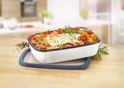 Piatto di conservazione a 16 litri termoresistente fino a 400 gradi meal prep - contenitore di riscaldamento forno griglia con coperchio