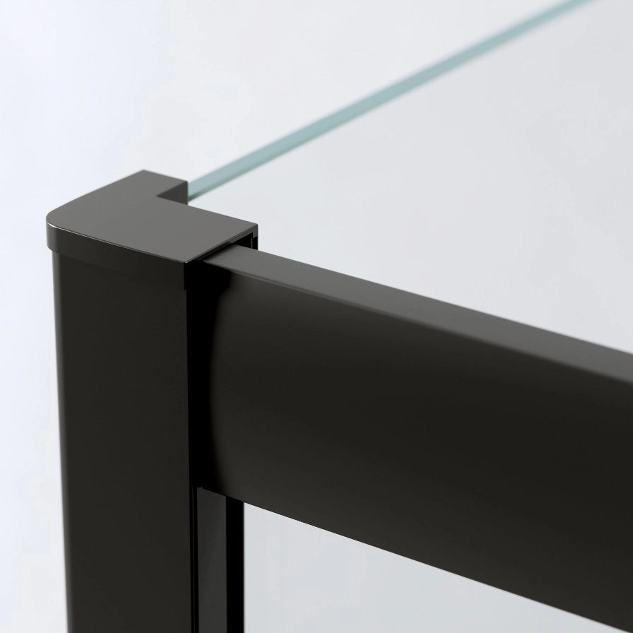 Box Doccia 3 Lati 70x90x70 Cm Scorrevole h190 Profili Nero Opaco Cristallo 6mm Trasparente| Neat