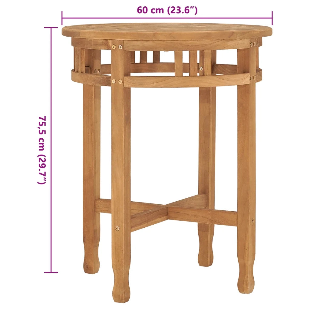 Tavolino da Bistrot Ã˜60x60 cm in Massello di Teak cod mxl 18741