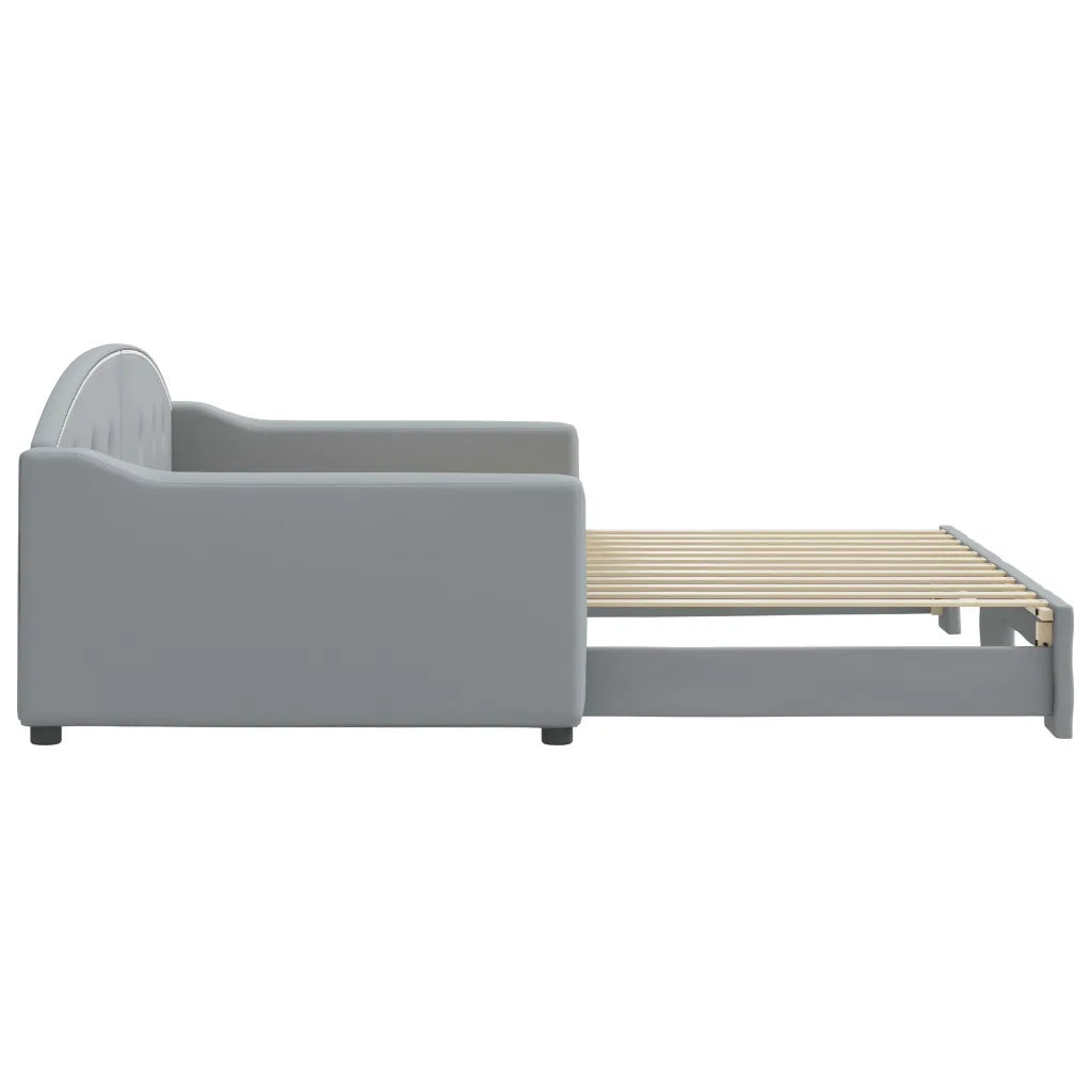 Divano Letto con Letto Estraibile Grigio Chiaro 100x200 Tessuto 3197535