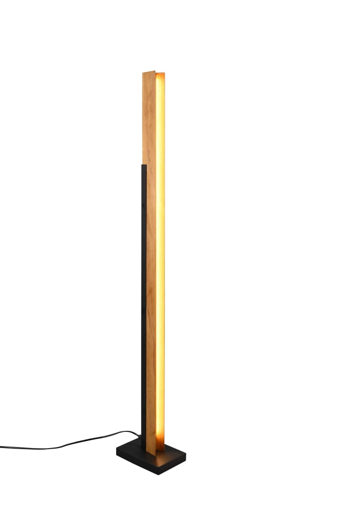 Piantana LED, legno e metallo, nero, H 120 cm, Kerala