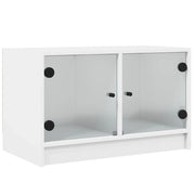 Mobile TV multimediale scaffale TV credenza mobile TV per sala da pranzo soggiorno camera da letto con ante in vetro 68 x 37 x 42 cm bianco 02_0026911