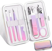 Set di manicure professionale in acciaio inossidabile per donne - Strumenti per pedicure con custodia in pelle da viaggio