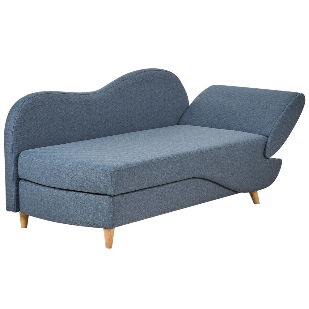 Chaise Longue in tessuto blu lato destro con contenitore stile moderno soggiorno design contemporaneo