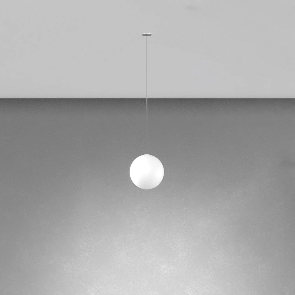 Sospensione Incasso Contemporanea Eclipse Metallo Cromo Vetro Bianco 1 Luce G9